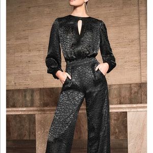 ALEXIS Intermix “Rhida” black semi sheer animal print blouse top S